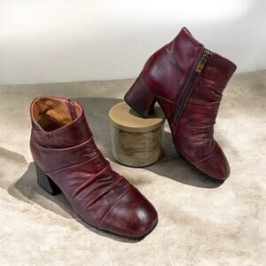 Spring Step L'Artiste Melani Leather Ankle Boot - Red - US Size 4-4.5 EU Size 35